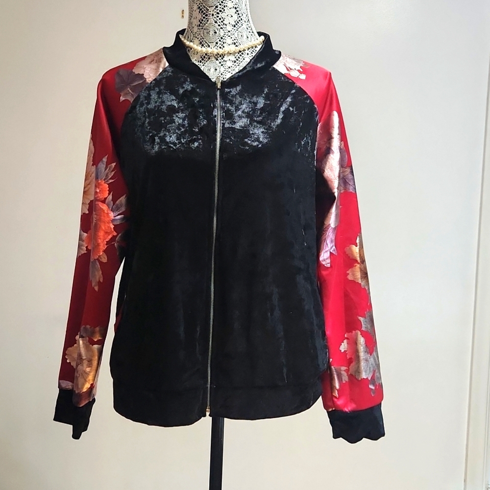 [L] ELOGES velour sweater - bomber